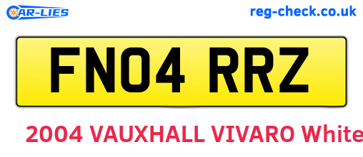 FN04RRZ are the vehicle registration plates.