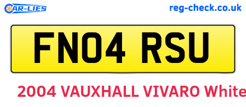 FN04RSU are the vehicle registration plates.