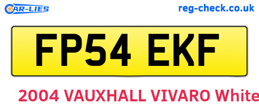 FP54EKF are the vehicle registration plates.