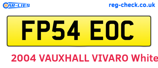 FP54EOC are the vehicle registration plates.