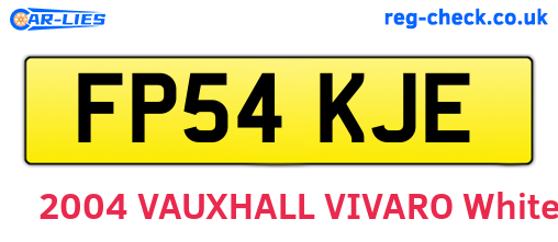 FP54KJE are the vehicle registration plates.