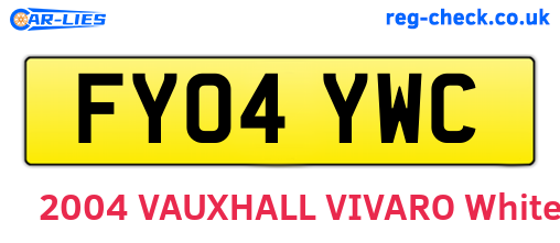 FY04YWC are the vehicle registration plates.