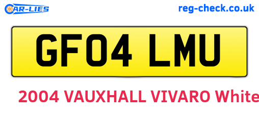GF04LMU are the vehicle registration plates.
