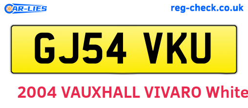 GJ54VKU are the vehicle registration plates.