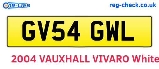 GV54GWL are the vehicle registration plates.