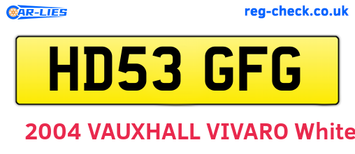 HD53GFG are the vehicle registration plates.
