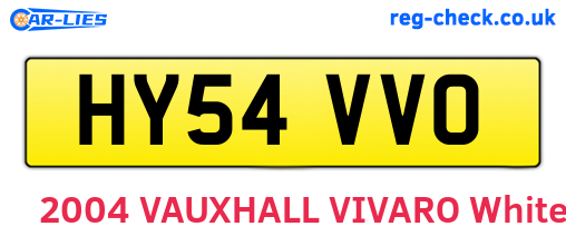 HY54VVO are the vehicle registration plates.