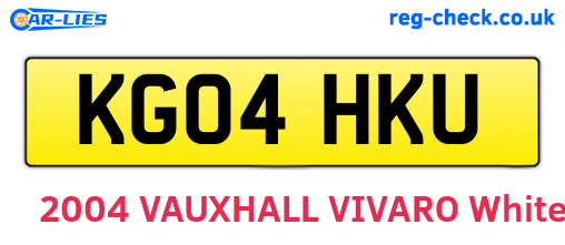 KG04HKU are the vehicle registration plates.