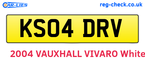 KS04DRV are the vehicle registration plates.