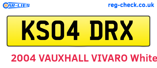 KS04DRX are the vehicle registration plates.