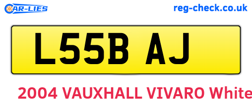 L55BAJ are the vehicle registration plates.