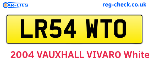 LR54WTO are the vehicle registration plates.