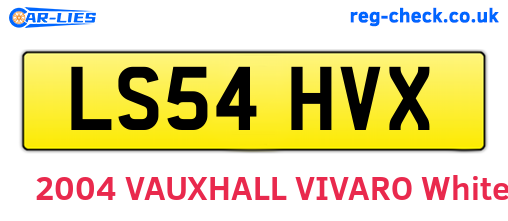 LS54HVX are the vehicle registration plates.