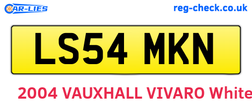 LS54MKN are the vehicle registration plates.