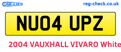 NU04UPZ are the vehicle registration plates.