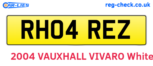 RH04REZ are the vehicle registration plates.