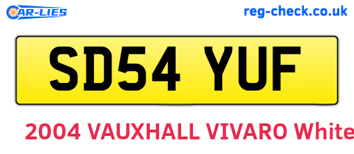 SD54YUF are the vehicle registration plates.
