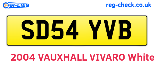 SD54YVB are the vehicle registration plates.