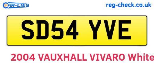SD54YVE are the vehicle registration plates.