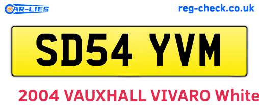 SD54YVM are the vehicle registration plates.