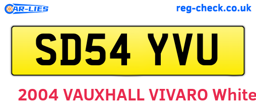 SD54YVU are the vehicle registration plates.