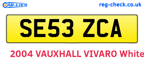 SE53ZCA are the vehicle registration plates.