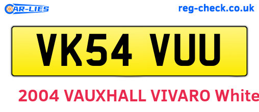 VK54VUU are the vehicle registration plates.