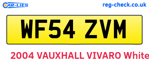 WF54ZVM are the vehicle registration plates.