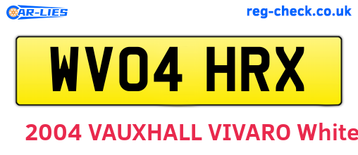 WV04HRX are the vehicle registration plates.