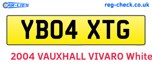 YB04XTG are the vehicle registration plates.