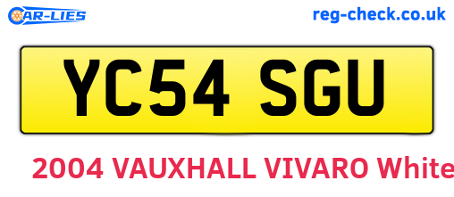 YC54SGU are the vehicle registration plates.