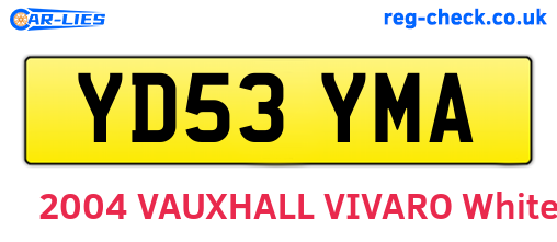 YD53YMA are the vehicle registration plates.