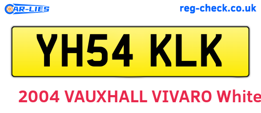 YH54KLK are the vehicle registration plates.