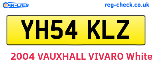 YH54KLZ are the vehicle registration plates.