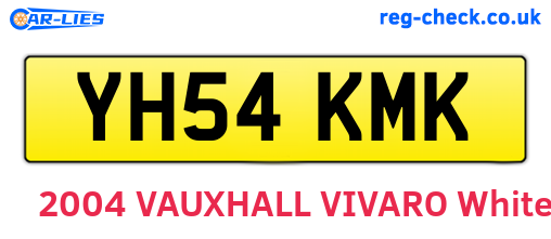 YH54KMK are the vehicle registration plates.
