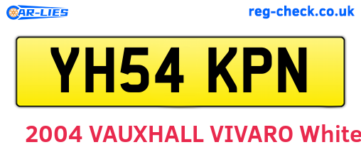 YH54KPN are the vehicle registration plates.