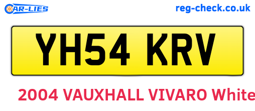 YH54KRV are the vehicle registration plates.