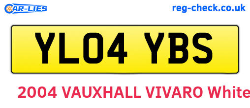 YL04YBS are the vehicle registration plates.