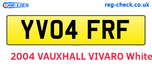 YV04FRF are the vehicle registration plates.