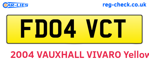 FD04VCT are the vehicle registration plates.