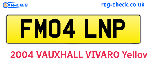 FM04LNP are the vehicle registration plates.