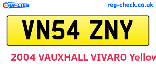 VN54ZNY are the vehicle registration plates.