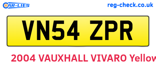VN54ZPR are the vehicle registration plates.