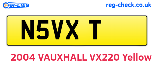 N5VXT are the vehicle registration plates.