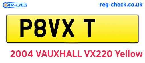 P8VXT are the vehicle registration plates.