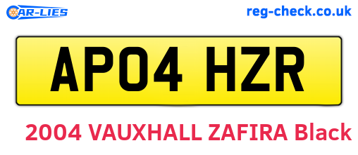 AP04HZR are the vehicle registration plates.