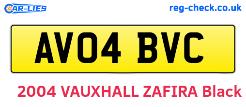 AV04BVC are the vehicle registration plates.