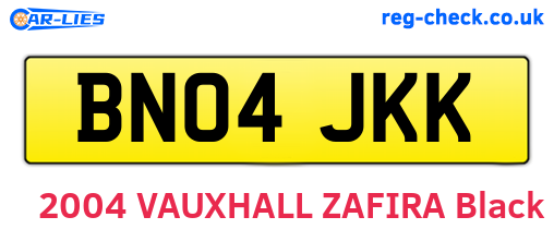 BN04JKK are the vehicle registration plates.
