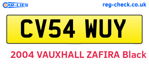 CV54WUY are the vehicle registration plates.