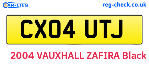 CX04UTJ are the vehicle registration plates.